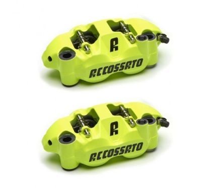 2x Etriers ACCOSSATO Monobloc Forgé - "Color" 4 pistons 34mm - 108mm
