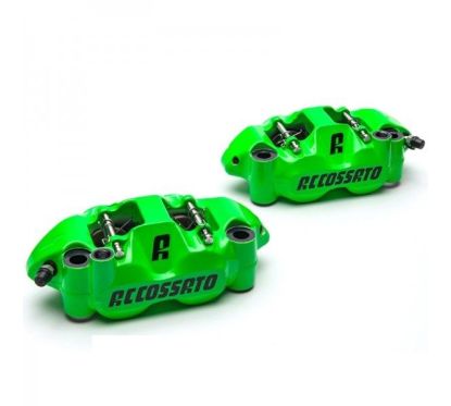 2x Etriers ACCOSSATO Monobloc Forgé - "Color" 4 pistons 34mm - 108mm