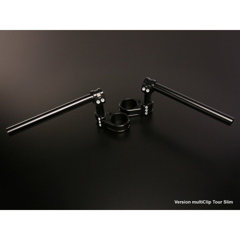 Demi Guidon ABM MultiClip - 22,2mm -  Ø52mm - Rehausse : +40/+70mm (TOUR) - Slim Version