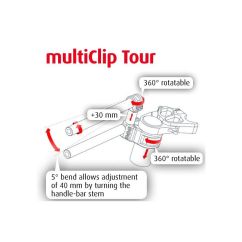Demi Guidon ABM MultiClip - 25,4mm - Ø41mm - Rehausse : +40/+70mm (TOUR) Demi Guidon ABM MultiClip - 25,4mm - Ø41mm - Rehausse : +40/+70mm (TOUR)