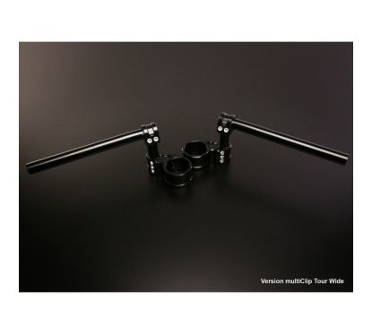 Demi Guidon ABM MultiClip - 25,4mm - Ø50mm - Rehausse : +40/+70mm (TOUR) - Wide Version