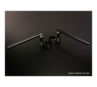 Demi Guidon ABM MultiClip - 25,4mm - Ø52mm - Rehausse : +40/+70mm (TOUR) - Slim Version