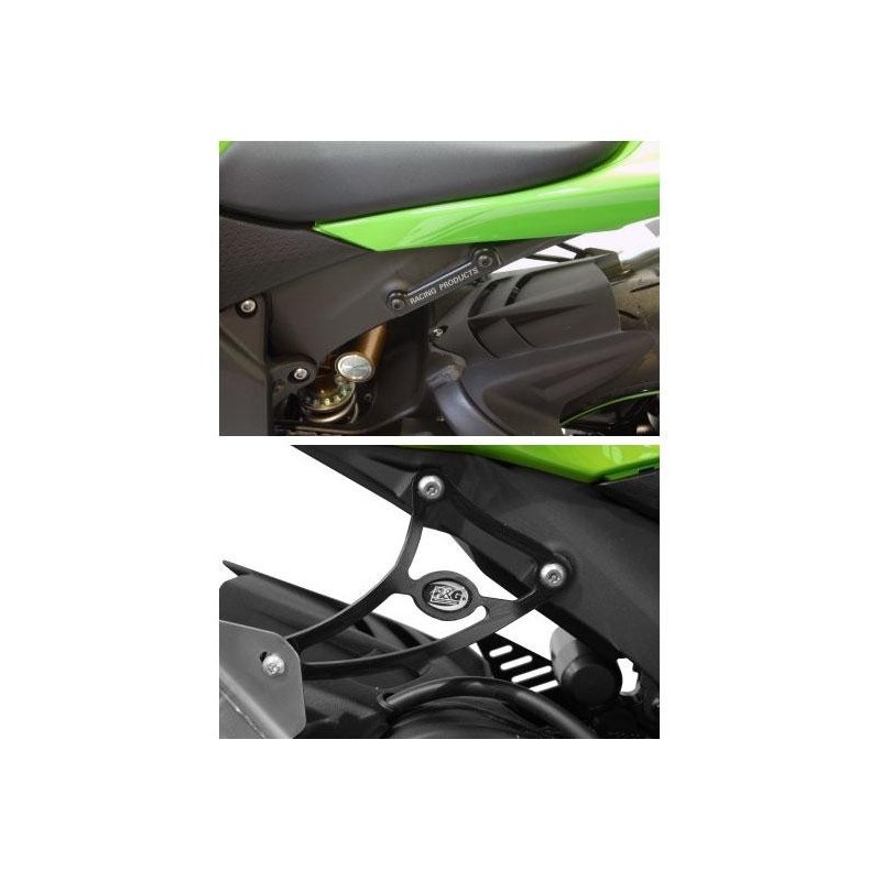 Kit suppression repose-pieds arrière R&G RACING noir Kawasaki ZX6R/RR