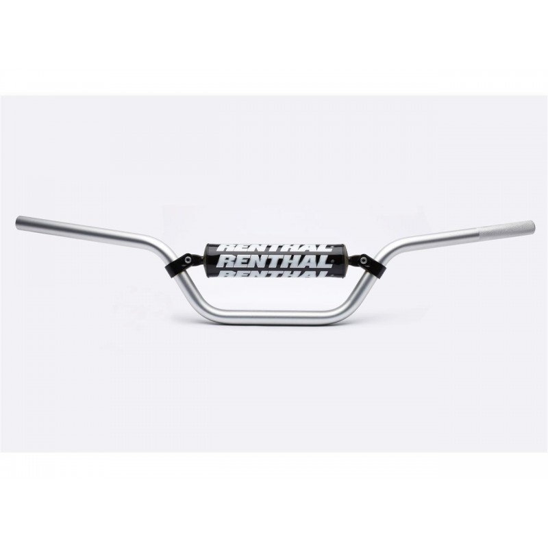 Guidon Ø22,2mm avec barre RENTHAL Classic Quad argent/mousse noire Yamaha YFM700R Raptor