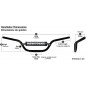 Guidon Ø22,2mm avec barre RENTHAL Classic Ricky Carmichael noir/mousse noire Honda/HM