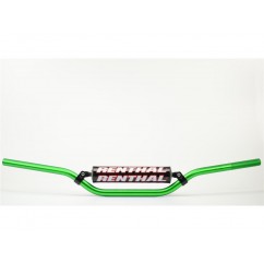 Guidon Ø22,2mm avec barre RENTHAL Classic Replica Ricky Carmichael vert/mousse noire