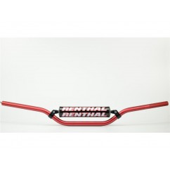 Guidon Ø22,2mm avec barre RENTHAL Classic Replica Ricky Carmichael rouge/mousse noire