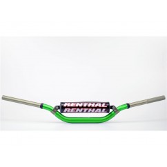 Guidon Ø28,6mm avec barre RENTHAL Twinwall replica Villopoto/Stewart vert/mousse noire