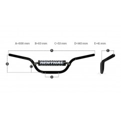 Guidon Ø28,6mm sans barre RENTHAL Fatbar® Ktm bas  noir/ mousse noire