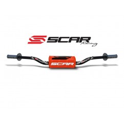 Guidon Ø28,6mm sans barre SCAR O² KTM/HVA aluminium noir/mousse orange