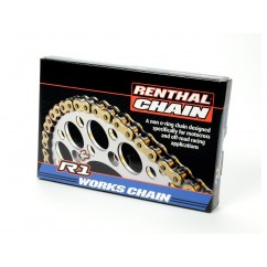 Chaîne de transmission RENTHAL 420 R1 Works or/noir 128 maillons