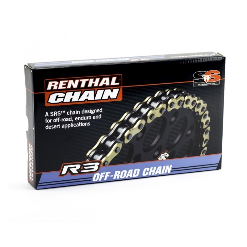 Chaîne de transmission RENTHAL 520 R3-3 or/noir 120 maillons