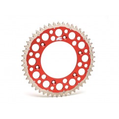 Couronne RENTHAL Twinring® 48 dents Ultra-light anti-boue anodisé dur pas 520 type 1540 rouge