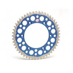 Couronne RENTHAL Twinring® 50 dents Ultra-light anti-boue anodisé dur pas 520 type 1500 bleu