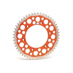 Couronne RENTHAL Twinring® 50 dents Ultra-light anti-boue anodisé dur pas 520 type 2240 orange