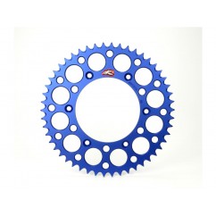 Couronne RENTHAL Ultralight™ 48 dents alu anti-boue pas 520 type 224U anodisé bleu Husqvarna