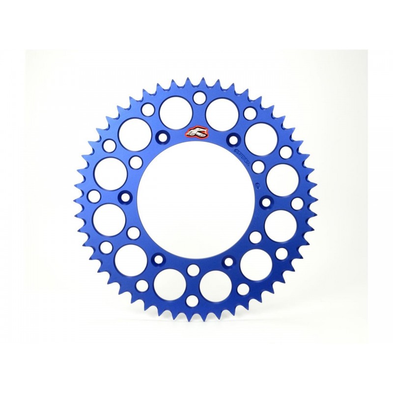 Couronne RENTHAL Ultralight™ 48 dents alu anti-boue pas 520 type 224U anodisé bleu Husqvarna