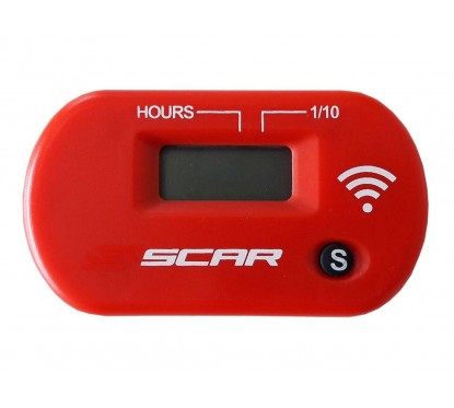 Compteur d'heures SCAR Sans-fil avec Velcro rouge