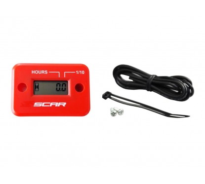 Compteur d'heures SCAR filaire avec Velcro rouge 