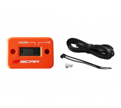 Compteur d'heures SCAR filaire avec Velcro orange 