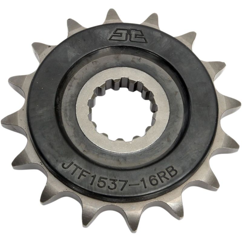 JTF1537.16RB FRONT RUBBER CUSHIONED SPROCKET 16 TEETH 525 PITCH NATURAL SCM420 CHROMOLY STEEL ALLOY