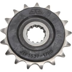 JTF1537.17RB FRONT RUBBER CUSHIONED SPROCKET 17 TEETH 525 PITCH NATURAL SCM420 CHROMOLY STEEL ALLOY