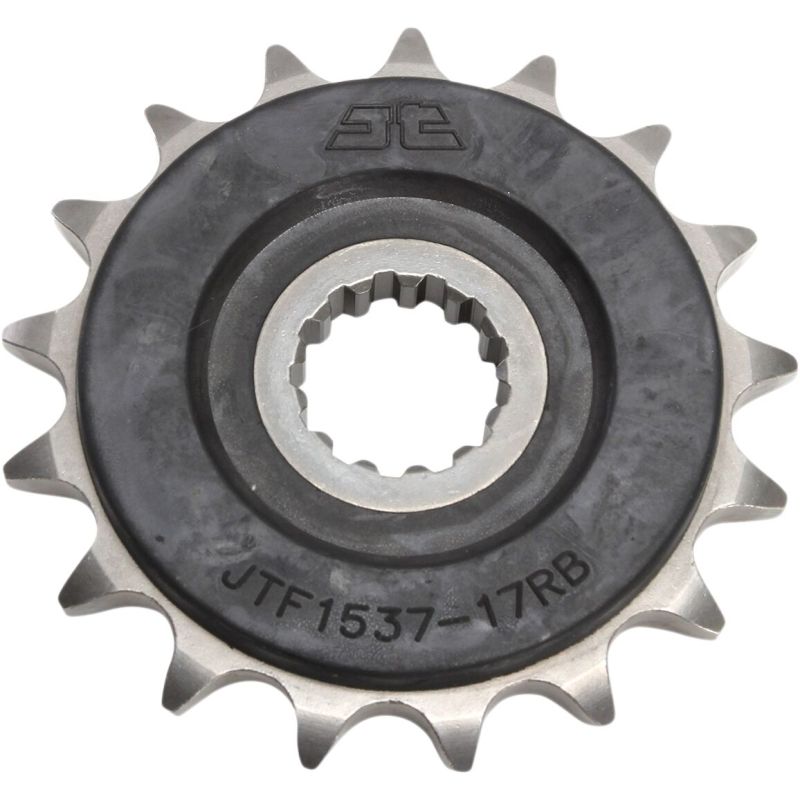 JTF1537.17RB FRONT RUBBER CUSHIONED SPROCKET 17 TEETH 525 PITCH NATURAL SCM420 CHROMOLY STEEL ALLOY