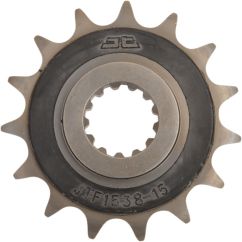 JTF1538.15RB FRONT RUBBER CUSHIONED SPROCKET 15 TEETH 520 PITCH NATURAL SCM420 CHROMOLY STEEL ALLOY