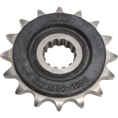 JTF1586.16RB FRONT RUBBER CUSHIONED SPROCKET 16 TEETH 525 PITCH NATURAL SCM420 CHROMOLY STEEL ALLOY