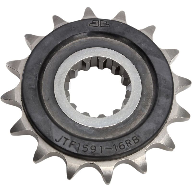 JTF1591.16RB FRONT RUBBER CUSHIONED SPROCKET 16 TEETH 525 PITCH NATURAL SCM420 CHROMOLY STEEL ALLOY