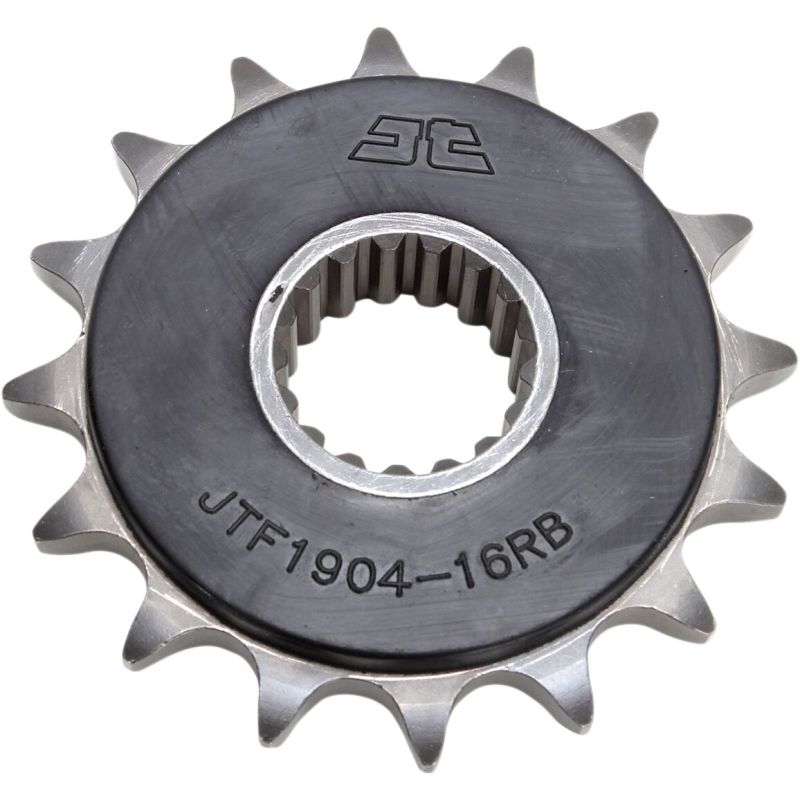 JTF1904.16RB FRONT RUBBER CUSHIONED SPROCKET 16 TEETH 525 PITCH NATURAL SCM420 CHROMOLY STEEL ALLOY
