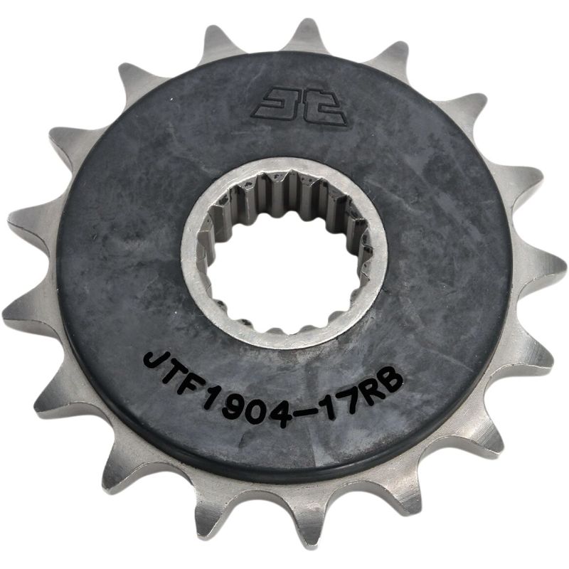 JTF1904.17RB FRONT RUBBER CUSHIONED SPROCKET 17 TEETH 525 PITCH NATURAL SCM420 CHROMOLY STEEL ALLOY