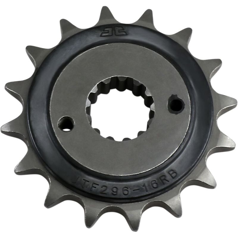 JTF296.16RB FRONT RUBBER CUSHIONED SPROCKET 16 TEETH 525 PITCH NATURAL SCM420 CHROMOLY STEEL ALLOY