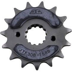 JTF308.15RB FRONT RUBBER CUSHIONED SPROCKET 15 TEETH 520 PITCH NATURAL SCM420 CHROMOLY STEEL ALLOY