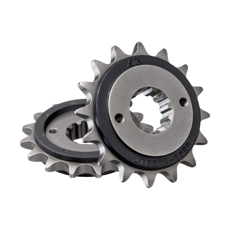 JTF314.16RB FRONT RUBBER CUSHIONED SPROCKET 16 TEETH 525 PITCH NATURAL SCM420 CHROMOLY STEEL ALLOY