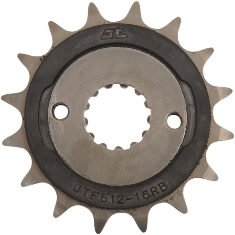 JTF512.16RB FRONT RUBBER CUSHIONED SPROCKET 16 TEETH 520 PITCH NATURAL SCM420 CHROMOLY STEEL ALLOY