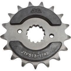 JTF513.17RB FRONT RUBBER CUSHIONED SPROCKET 17 TEETH 530 PITCH NATURAL SCM420 CHROMOLY STEEL ALLOY