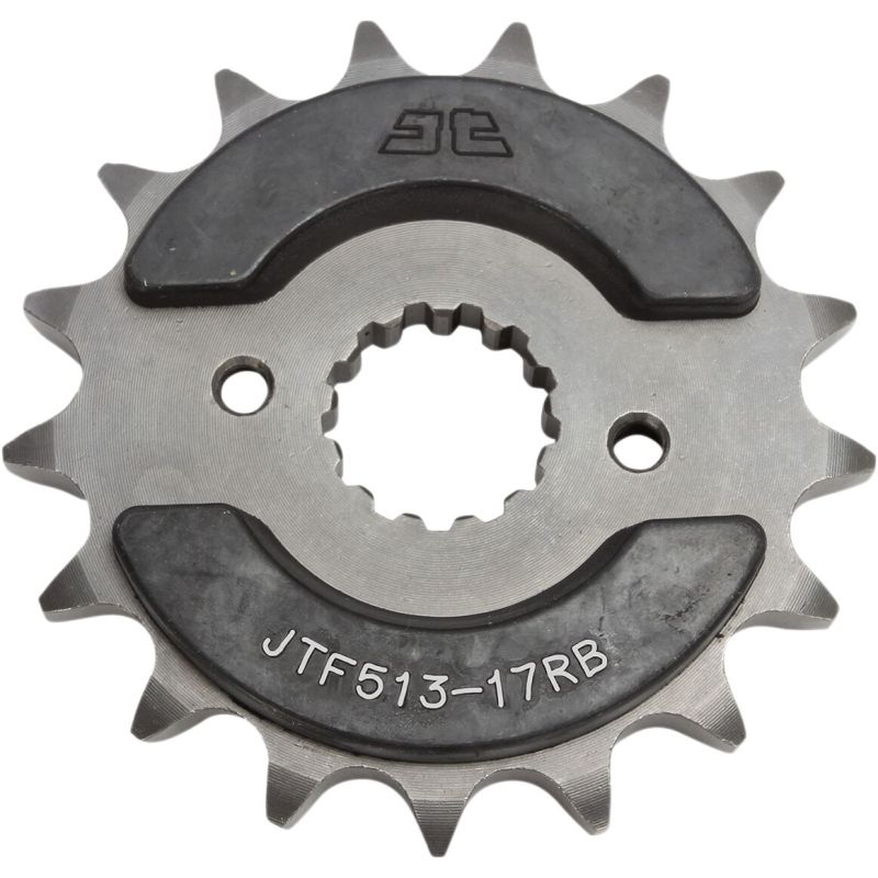 JTF513.17RB FRONT RUBBER CUSHIONED SPROCKET 17 TEETH 530 PITCH NATURAL SCM420 CHROMOLY STEEL ALLOY