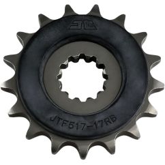 JTF517.17RB FRONT RUBBER CUSHIONED SPROCKET 17 TEETH 50 PITCH NATURAL SCM420 CHROMOLY STEEL ALLOY