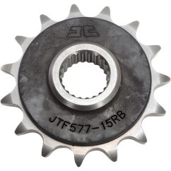 JTF577.15RB FRONT RUBBER CUSHIONED SPROCKET 15 TEETH 520 PITCH NATURAL SCM420 CHROMOLY STEEL ALLOY