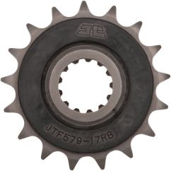JTF579.17RB FRONT RUBBER CUSHIONED SPROCKET 17 TEETH 50 PITCH NATURAL SCM420 CHROMOLY STEEL ALLOY