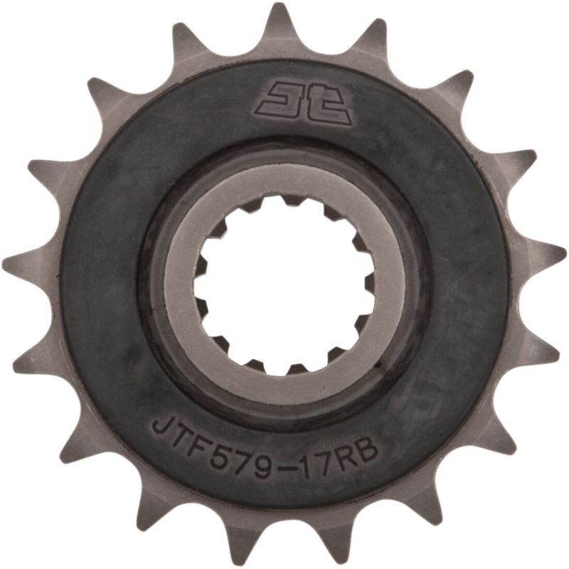 JTF579.17RB FRONT RUBBER CUSHIONED SPROCKET 17 TEETH 50 PITCH NATURAL SCM420 CHROMOLY STEEL ALLOY