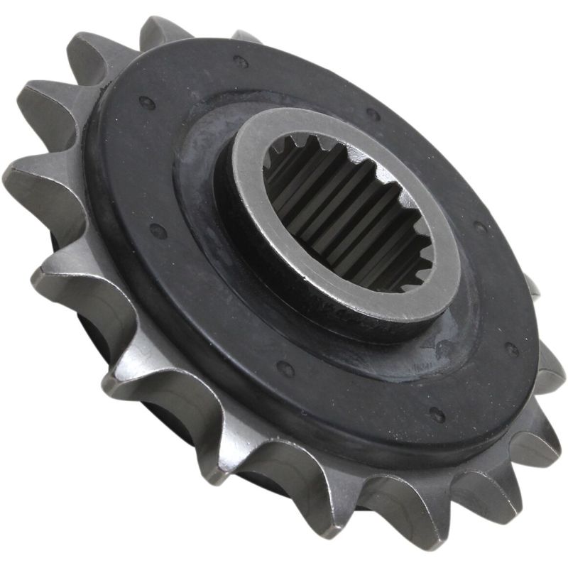 JTF704.17RB FRONT RUBBER CUSHIONED SPROCKET 17 TEETH 525 PITCH NATURAL SCM420 CHROMOLY STEEL ALLOY