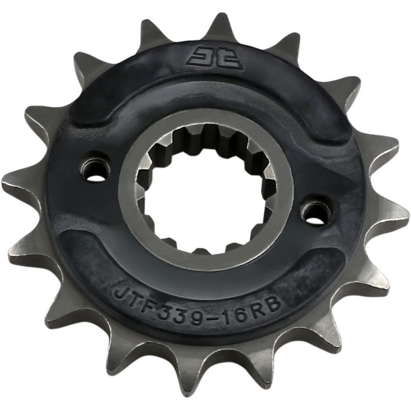 JTF339.16RB FRONT RUBBER CUSHIONED SPROCKET 16 TEETH 50 PITCH NATURAL SCM420 CHROMOLY STEEL ALLOY