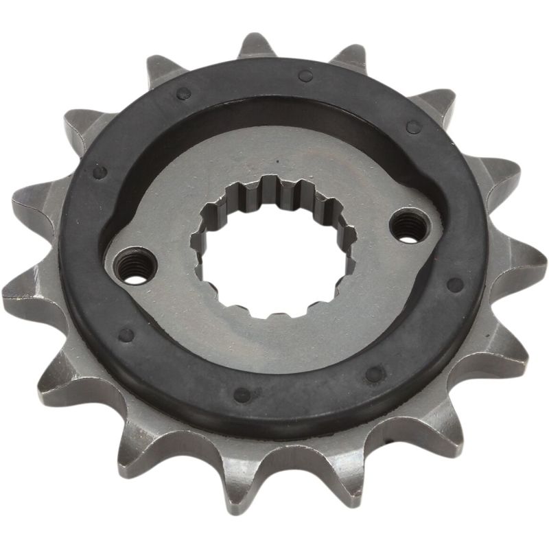 JTF513.15RB FRONT RUBBER CUSHIONED SPROCKET 15 TEETH 530 PITCH NATURAL SCM420 CHROMOLY STEEL ALLOY