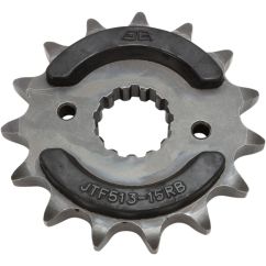 JTF513.15RB FRONT RUBBER CUSHIONED SPROCKET 15 TEETH 530 PITCH NATURAL SCM420 CHROMOLY STEEL ALLOY