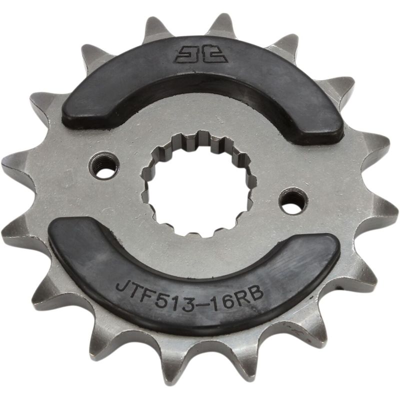 JTF513.16RB FRONT RUBBER CUSHIONED SPROCKET 16 TEETH 530 PITCH NATURAL SCM420 CHROMOLY STEEL ALLOY