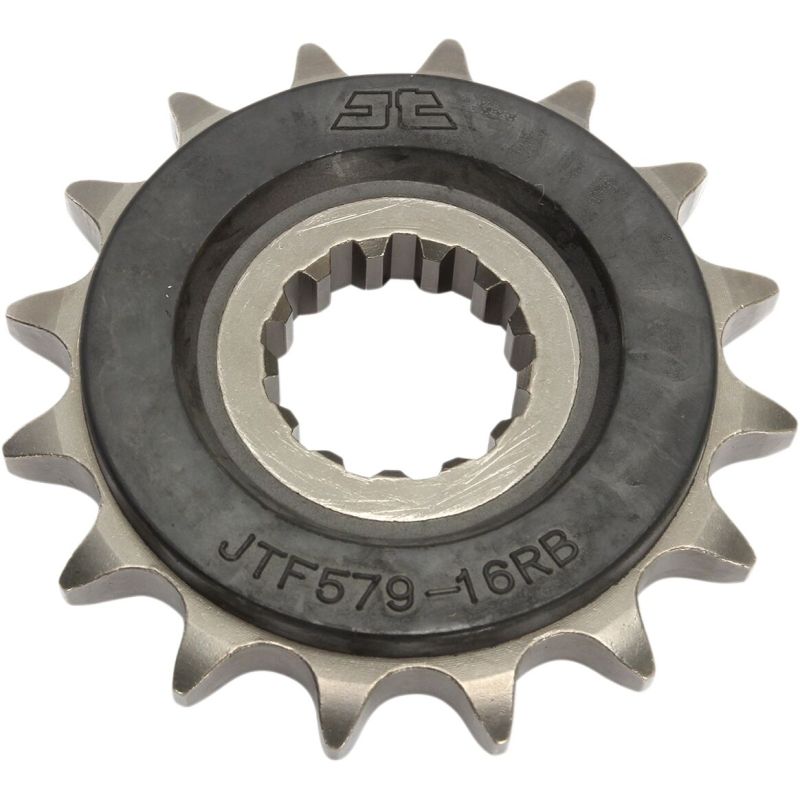 JTF579.16RB FRONT RUBBER CUSHIONED SPROCKET 16 TEETH 50 PITCH NATURAL SCM420 CHROMOLY STEEL ALLOY