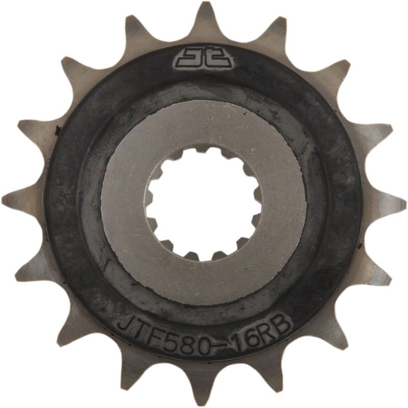 JTF580.16RB FRONT RUBBER CUSHIONED SPROCKET 16 TEETH 50 PITCH NATURAL SCM420/20CRMO CHROMOLY STEEL A