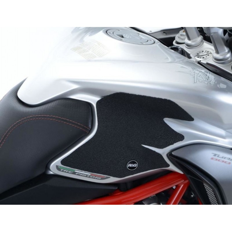 Kit grip de réservoir R&G RACING 2 pièces noir MV Agusta 800 Turismo Veloce